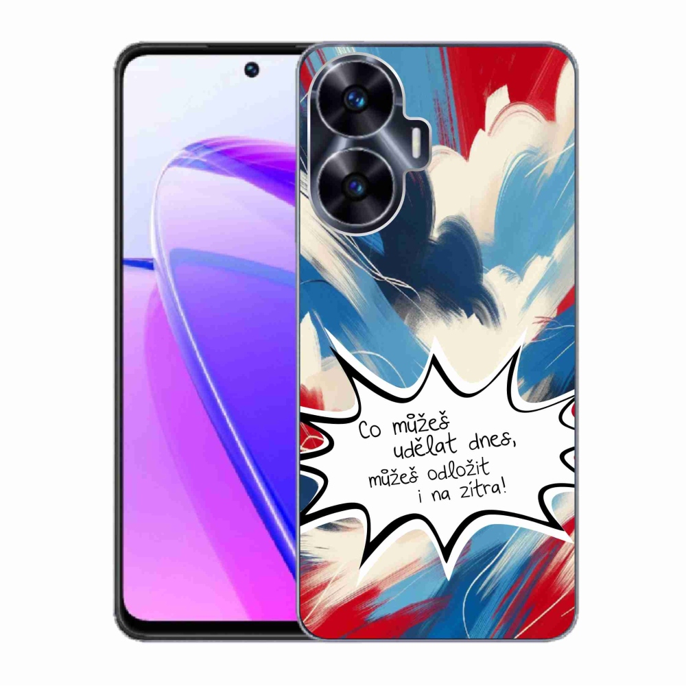Gelový kryt mmCase na Realme C55 - vtipný text 9 bílé pozadí