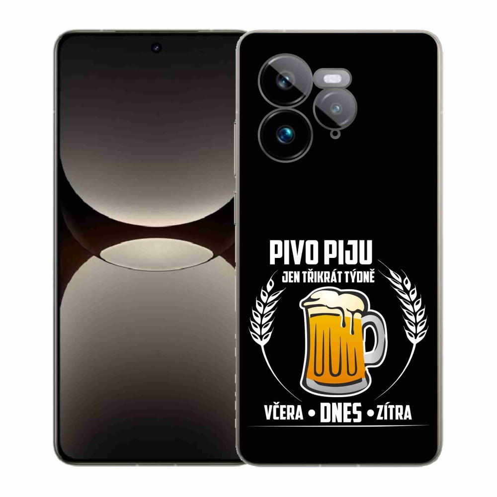 Gelový kryt mmCase na Realme GT 7 Pro 5G - pivní motiv černé pozadí