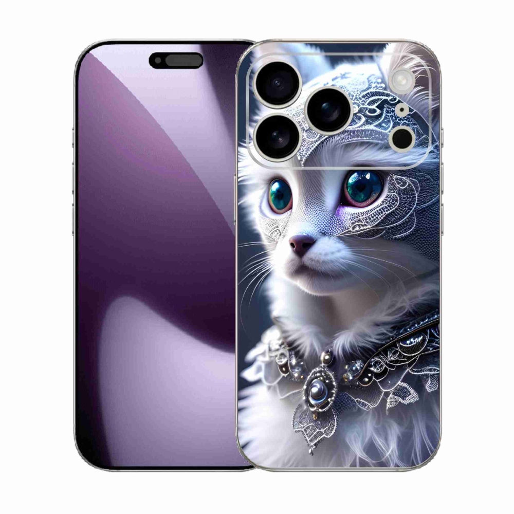 Gelový kryt mmCase na iPhone 17 Pro - bílá kočka