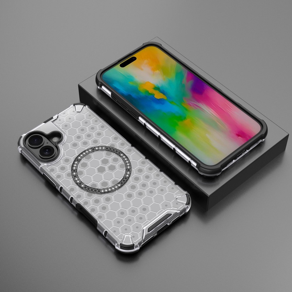 Honey odolný kryt s MagSafe na iPhone 16 - průhledný