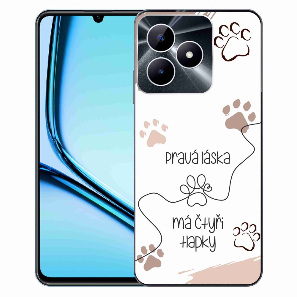 Gelový kryt mmCase na Realme Note 50 - psí motiv 1 bílé pozadí