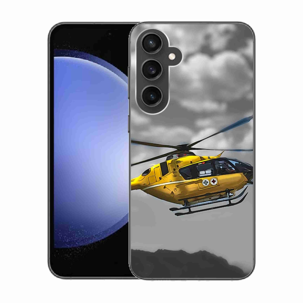 Gelový kryt mmCase na Samsung Galaxy S23 FE - žlutá helikoptéra