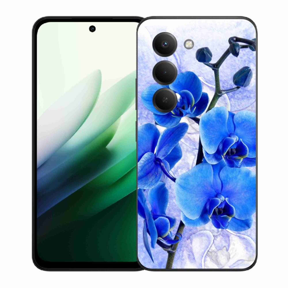 Gelový kryt mmCase na Xiaomi Redmi 15 5G (169mm) - modré květy