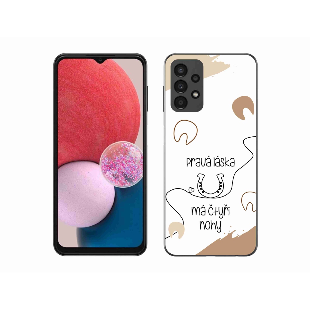 Gelový kryt mmCase na Samsung Galaxy A13 4G - koňský motiv bílé pozadí