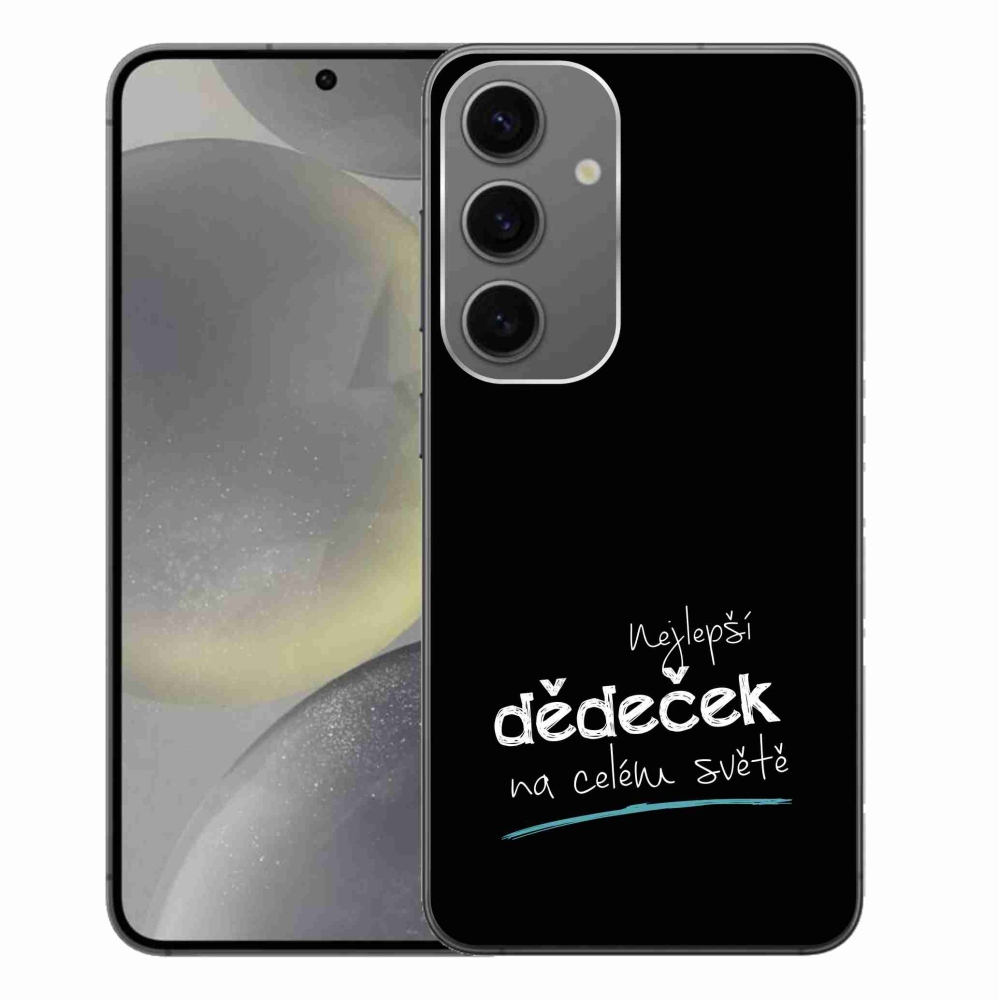 Gelový kryt mmCase na Samsung Galaxy S24+ - nejlepší dědeček 3 černé pozadí