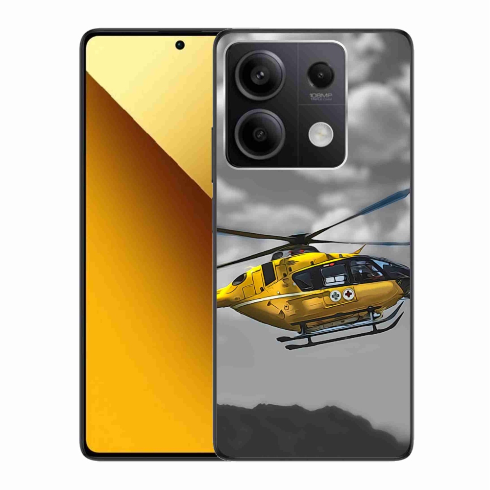 Gelový kryt mmCase na Xiaomi Redmi Note 13 5G - žlutá helikoptéra