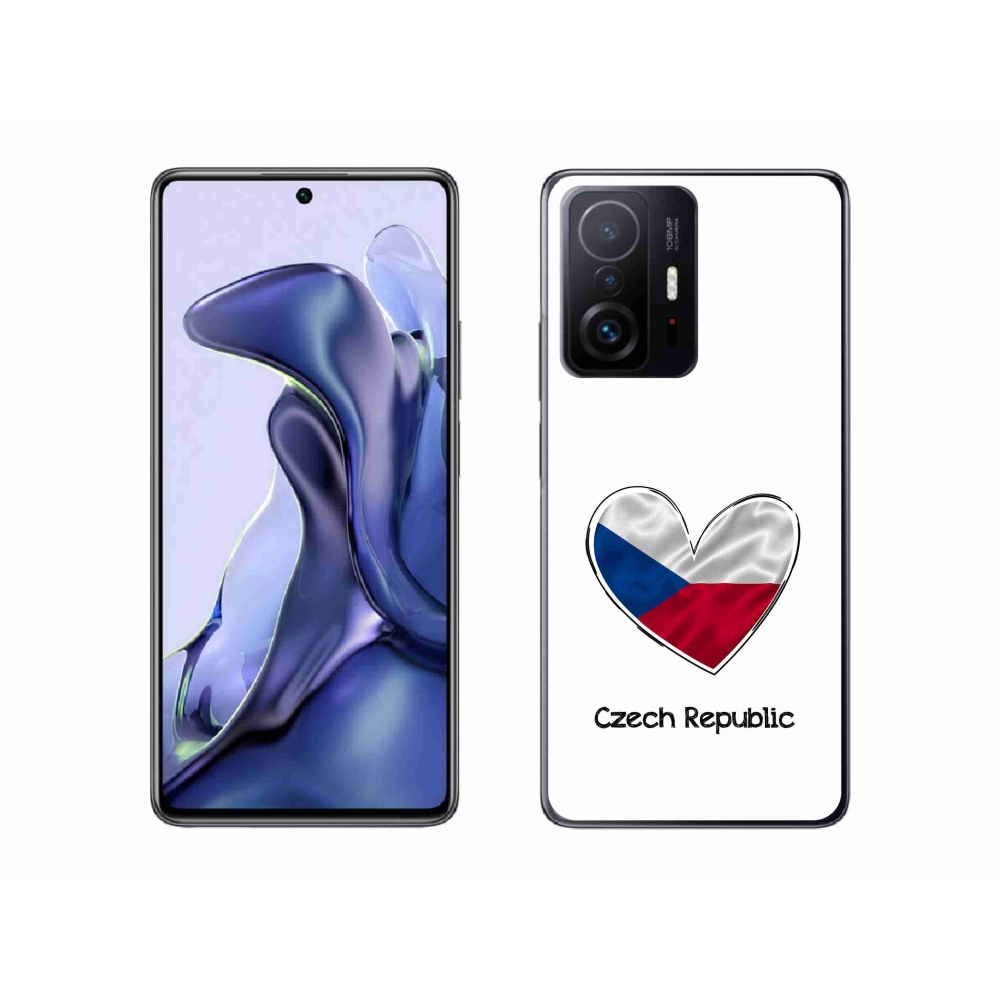 Gelový kryt mmCase na Xiaomi 11T - vlajka srdce bílé pozadí
