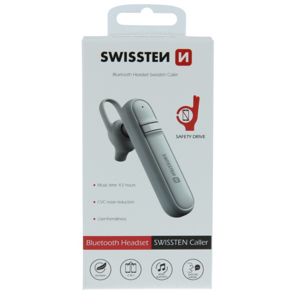 Swissten bluetooth handsfree Caller - bílý