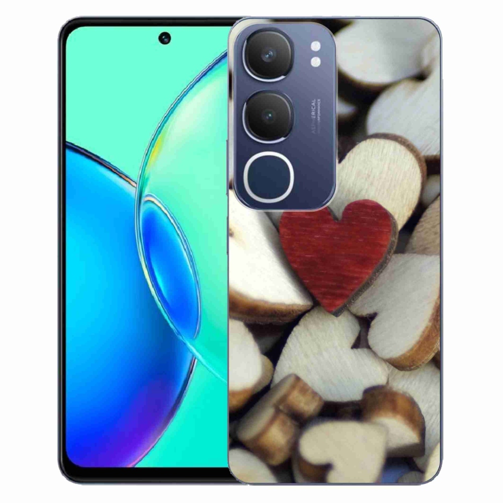 Gelový kryt mmCase na Vivo Y19s - gravírované červené srdce 