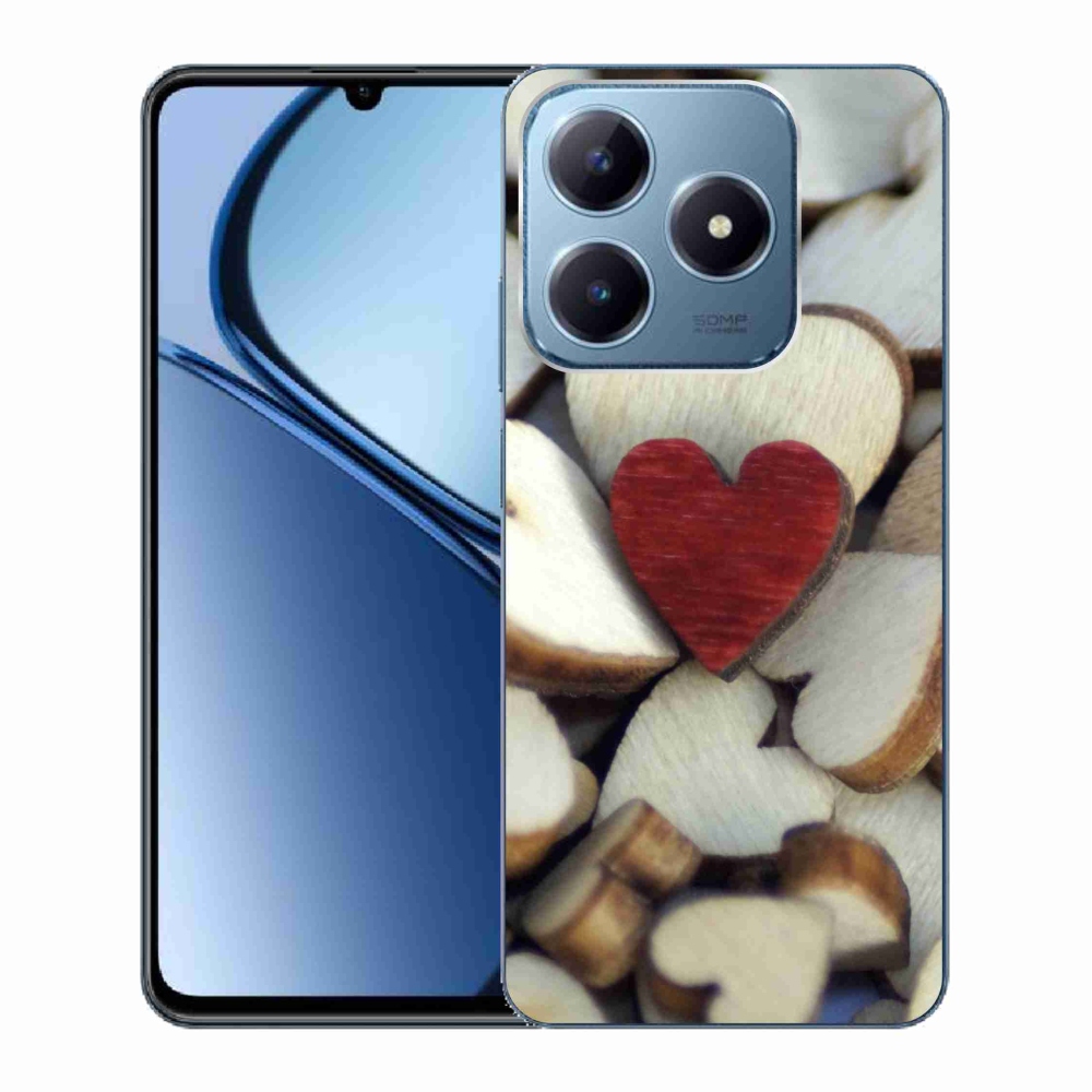 Gelový kryt mmCase na Realme C63 - gravírované červené srdce 