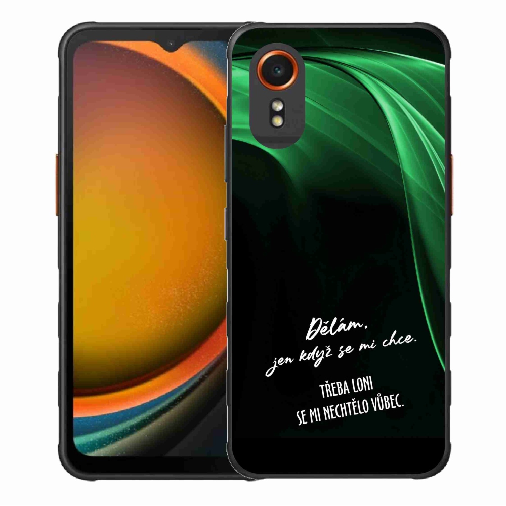 Gelový kryt mmCase na Samsung Galaxy Xcover 7 - vtipný text 12 černé pozadí