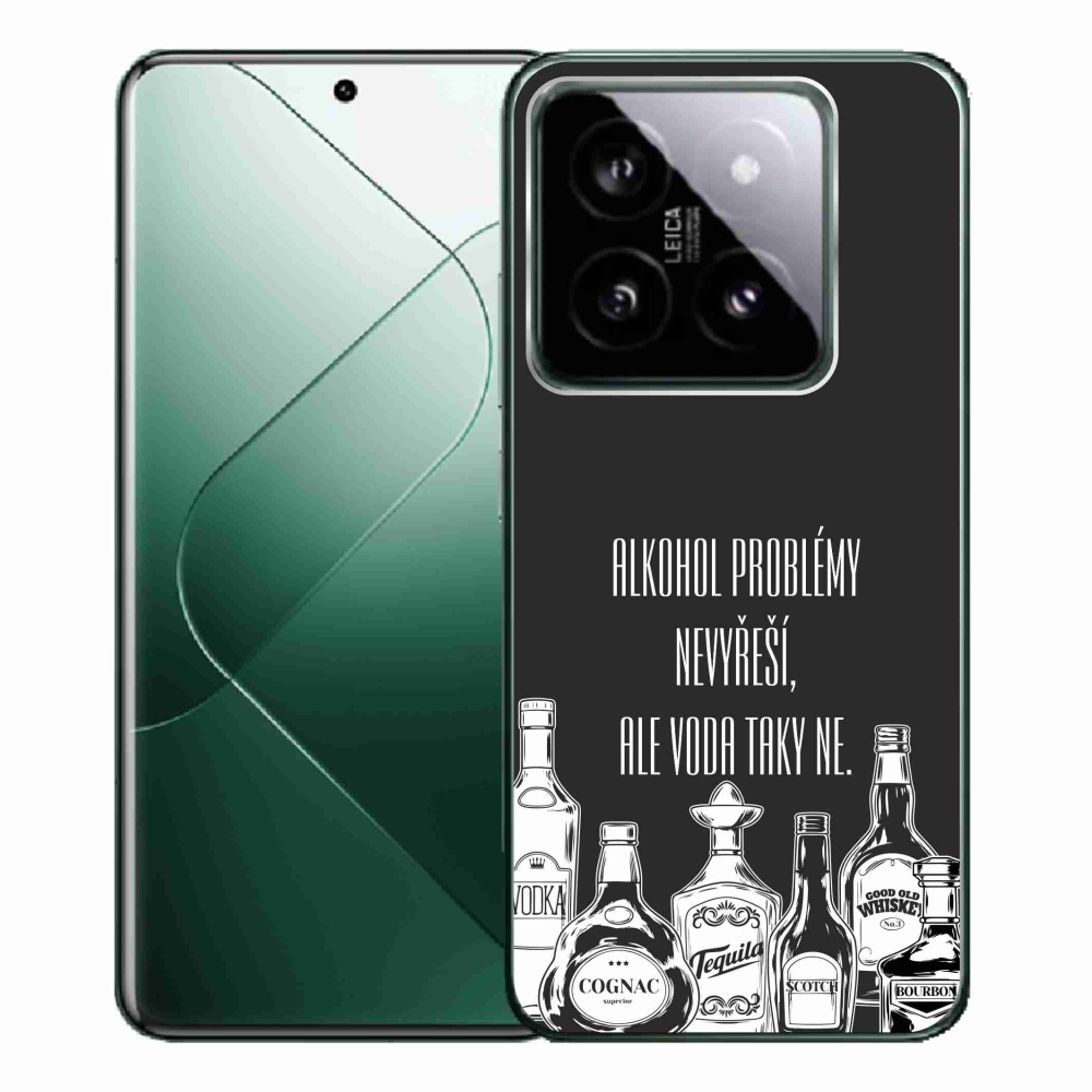 Gelový kryt mmCase na Xiaomi 14 Pro - vtipný text černé pozadí