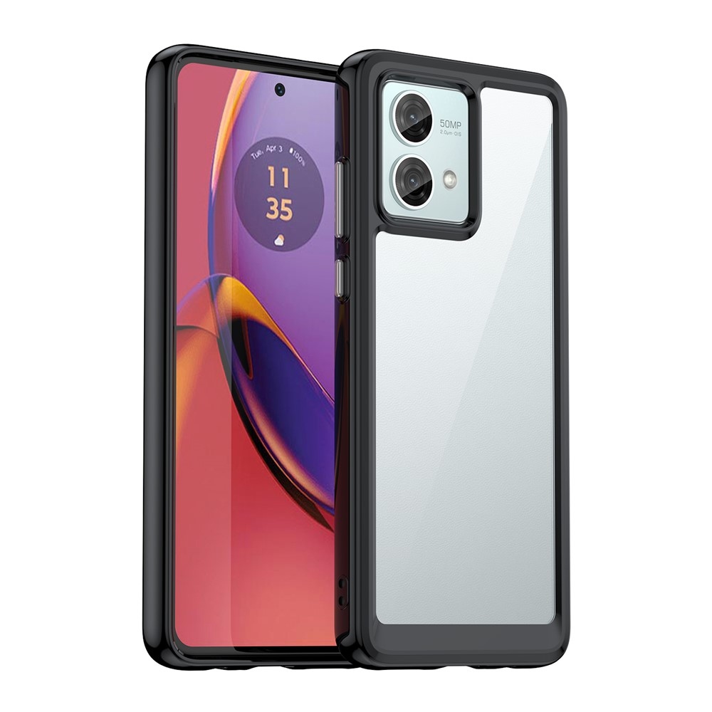 Gelový obal s pevnými zády na Motorola Moto G84 5G - černý