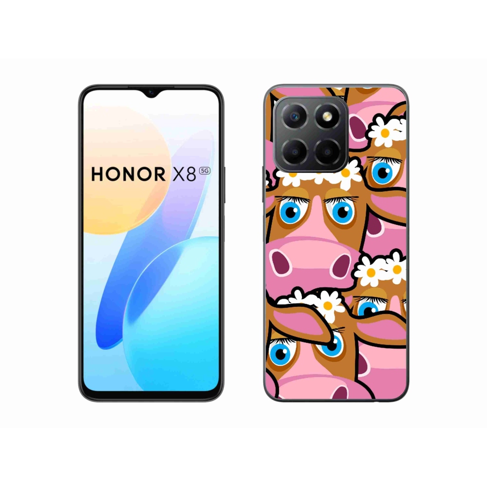 Gelový kryt mmCase na Honor X8 5G - kreslené kravičky