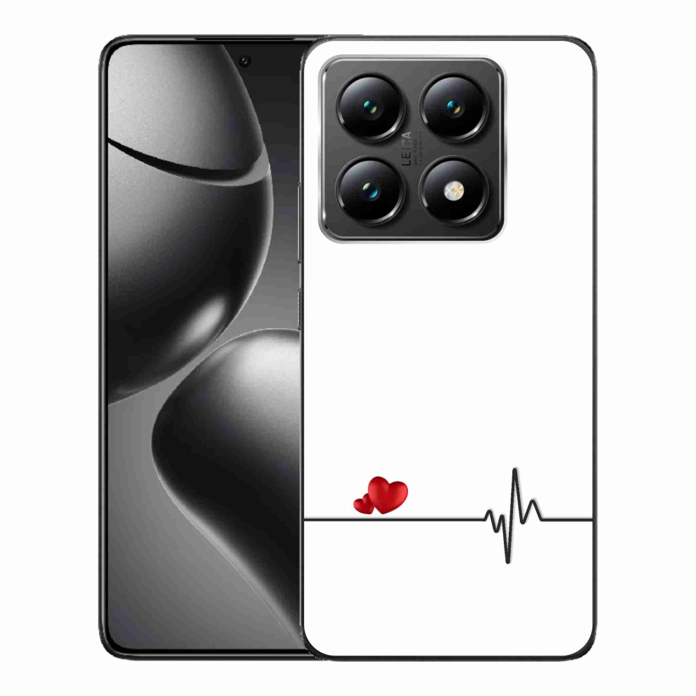 Gelový kryt mmCase na Xiaomi 14T - srdce a tep bílé pozadí