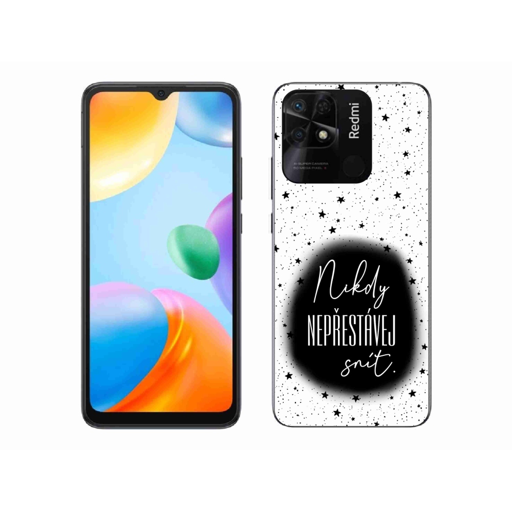 Gelový kryt mmCase na Xiaomi Redmi 10C - citát 1 černobílé pozadí