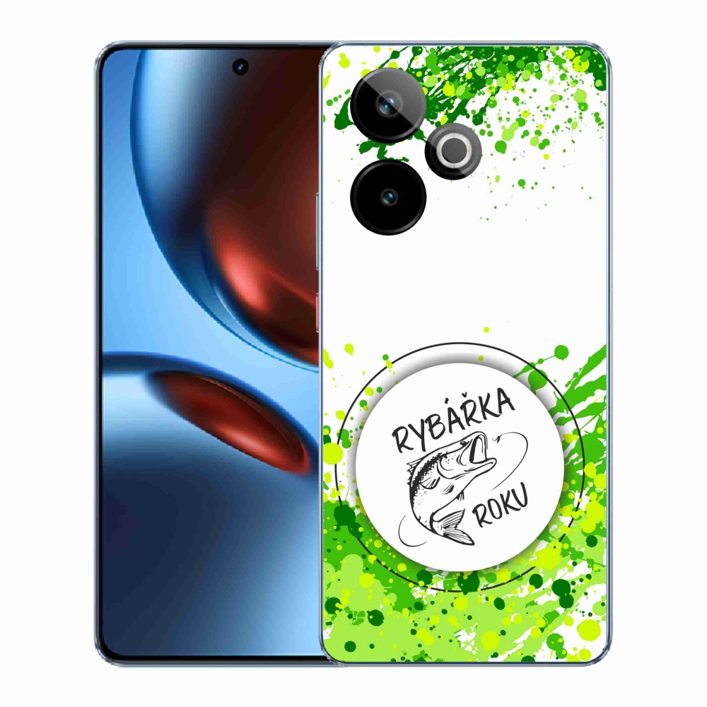 Gelový kryt mmCase na Realme GT 7 5G/GT 7T 5G - rybářka roku bílé pozadí