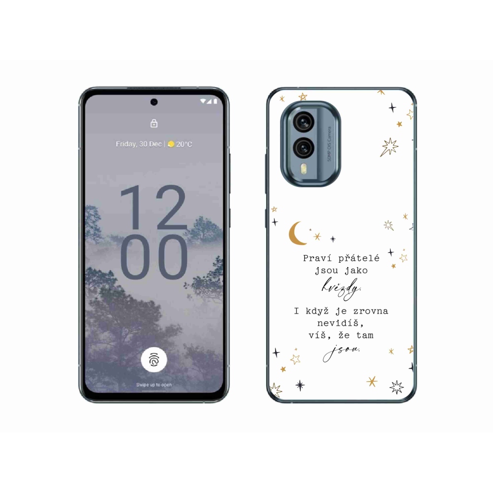 Gelový kryt mmCase na Nokia X30 5G - citát 6 bílé pozadí
