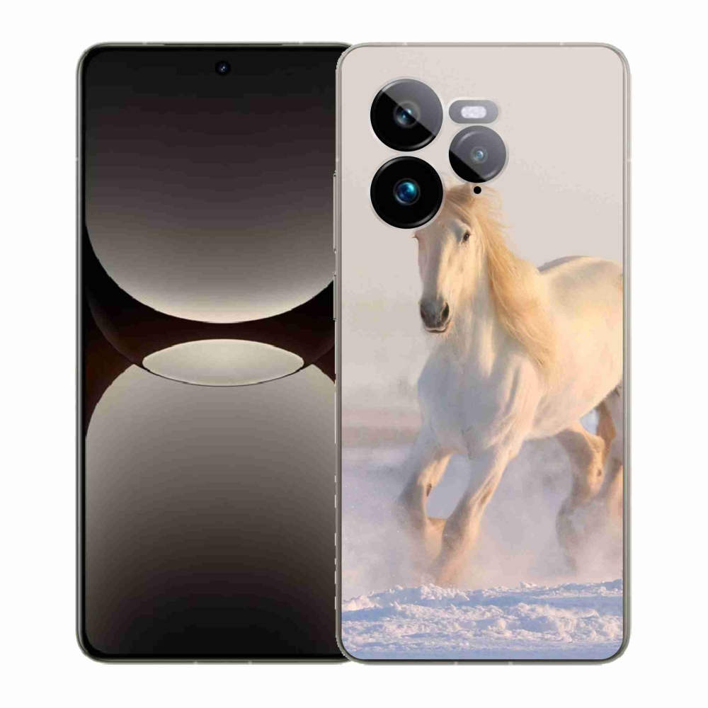 Gelový kryt mmCase na Realme GT 7 Pro 5G - kůň ve sněhu