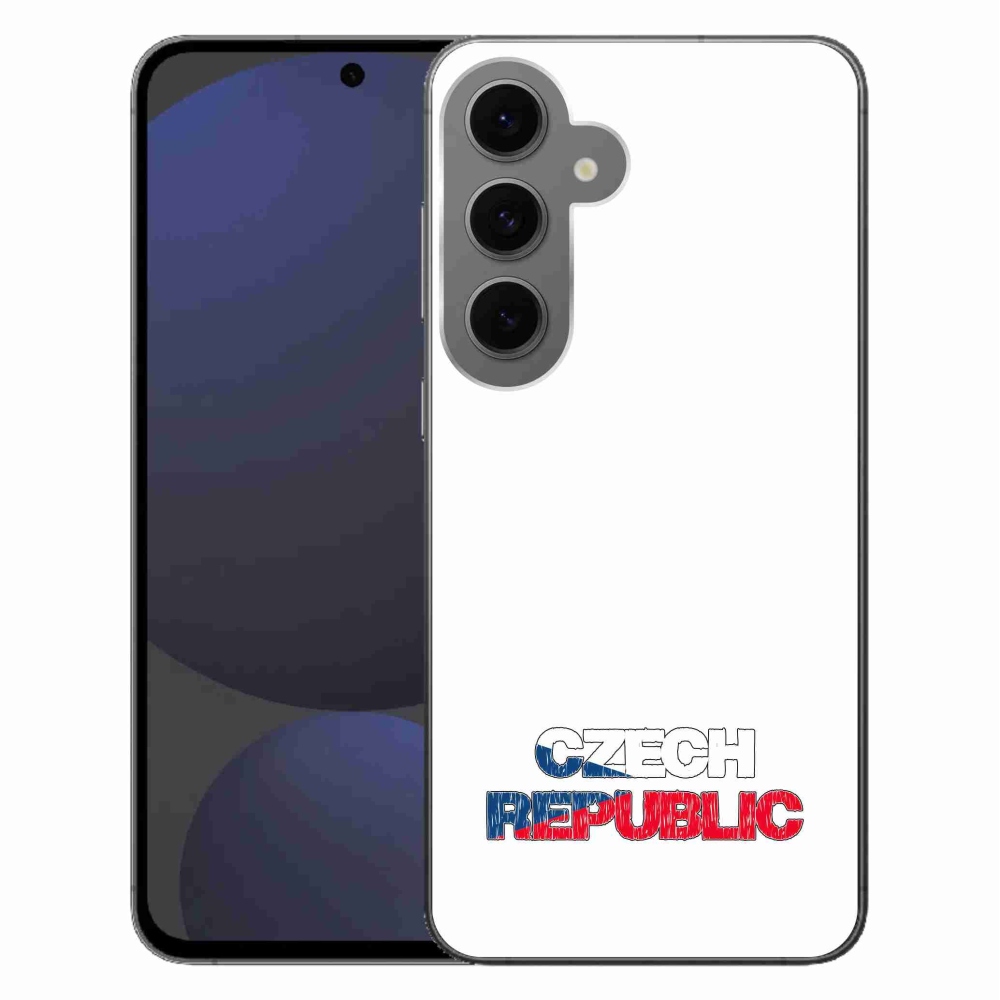 Gelový kryt mmCase na Samsung Galaxy S24 FE - Czech Republic bílé pozadí