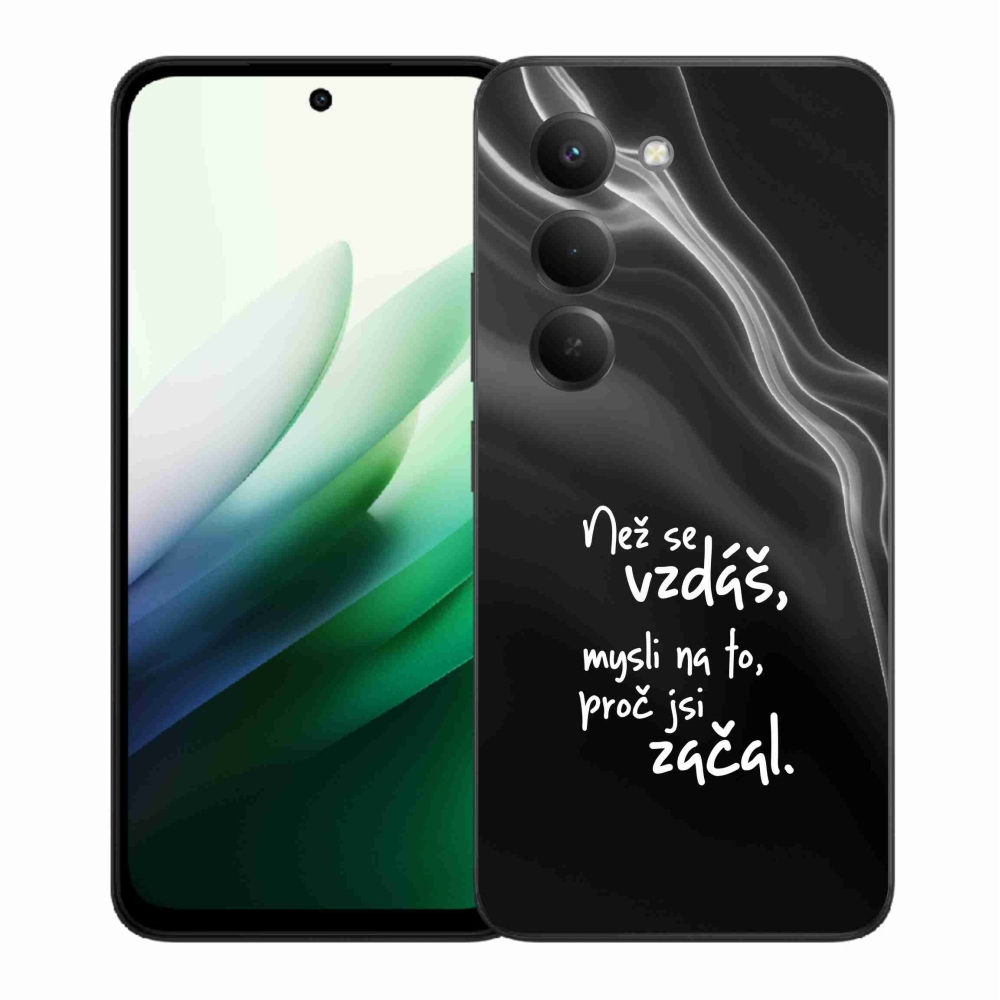 Gelový kryt mmCase na Xiaomi Redmi 15 5G - citát 2 černé pozadí