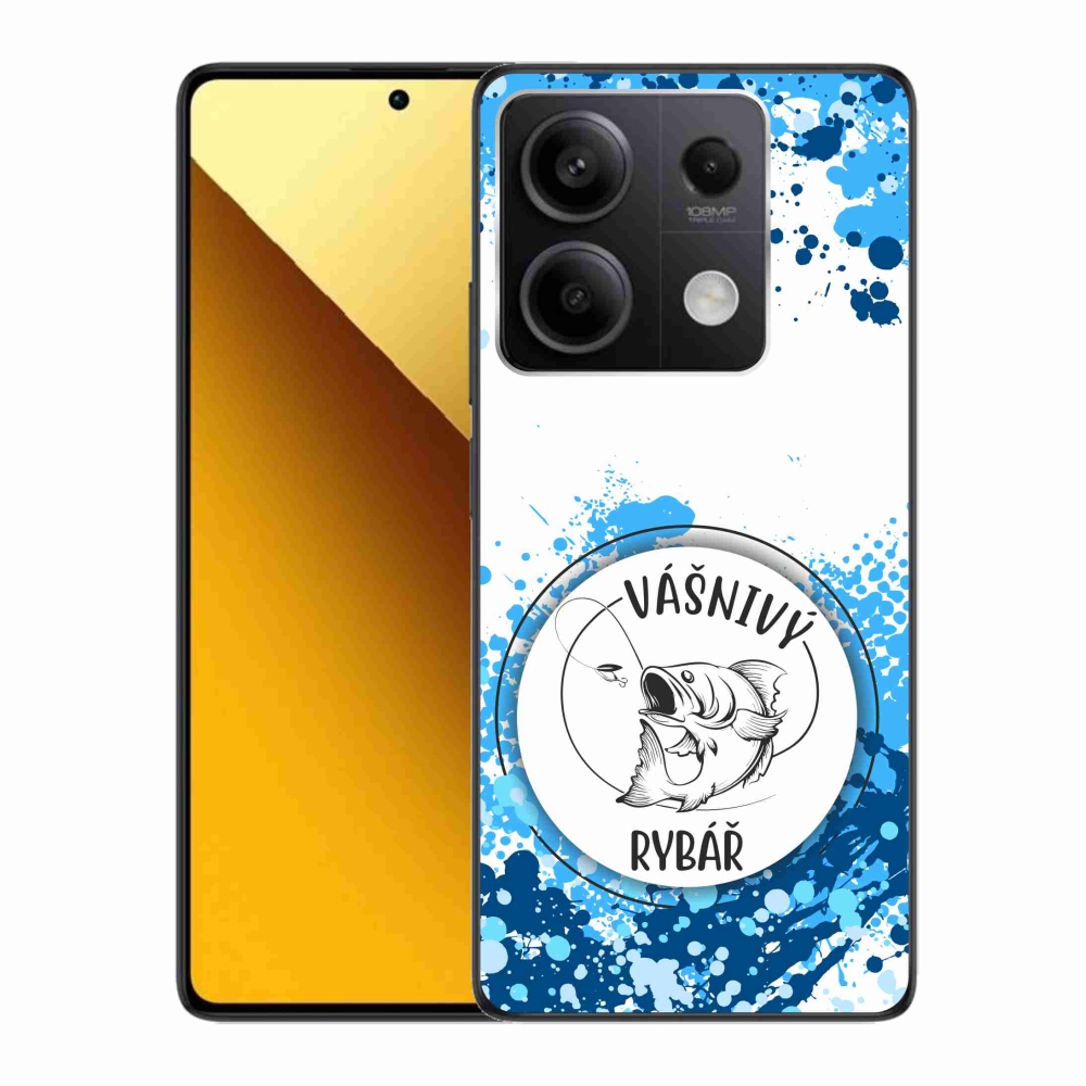 Gelový kryt mmCase na Xiaomi Redmi Note 13 5G - vášnivý rybář bílé pozadí