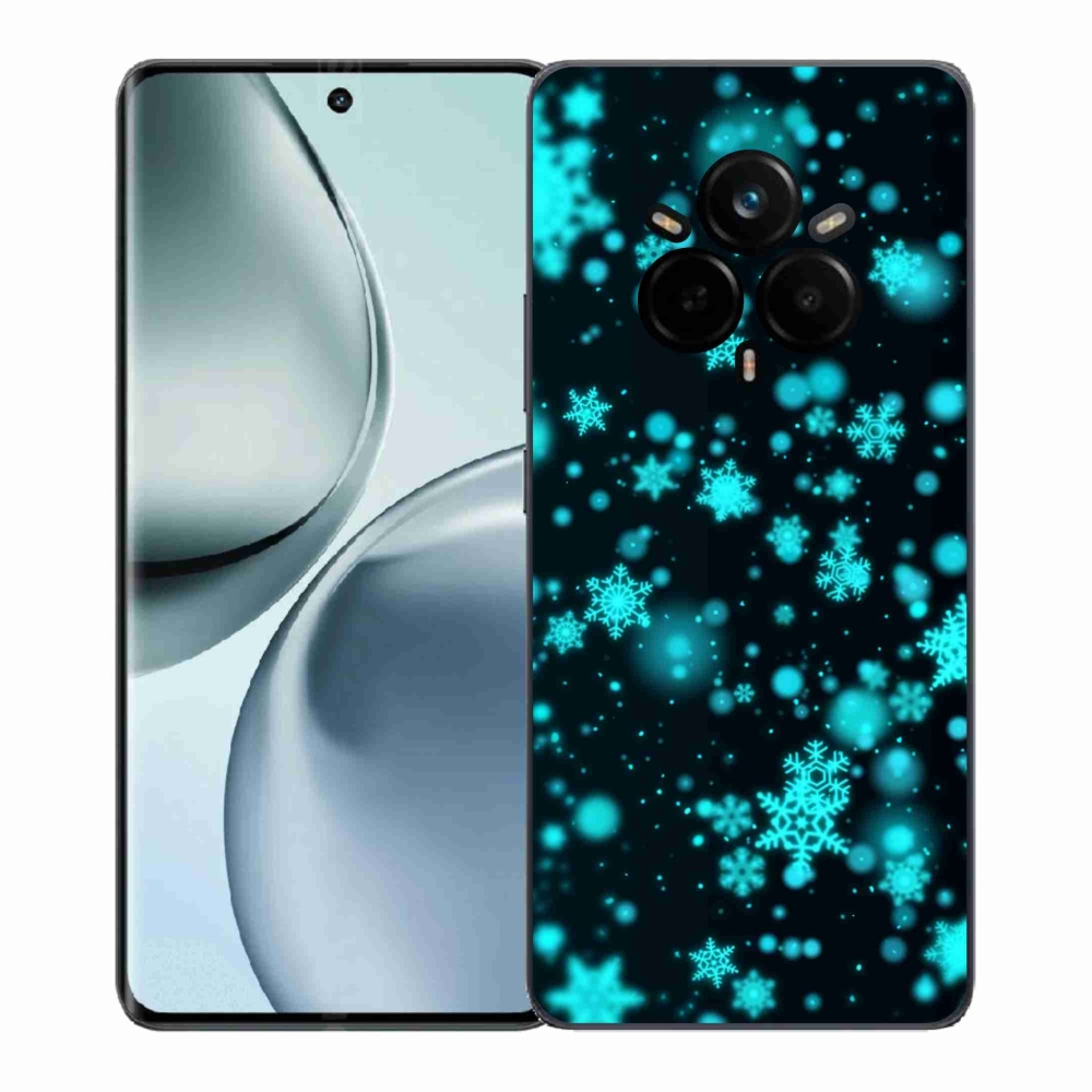 Gelový kryt mmCase na Realme 14 Pro+ 5G - sněhové vločky 1