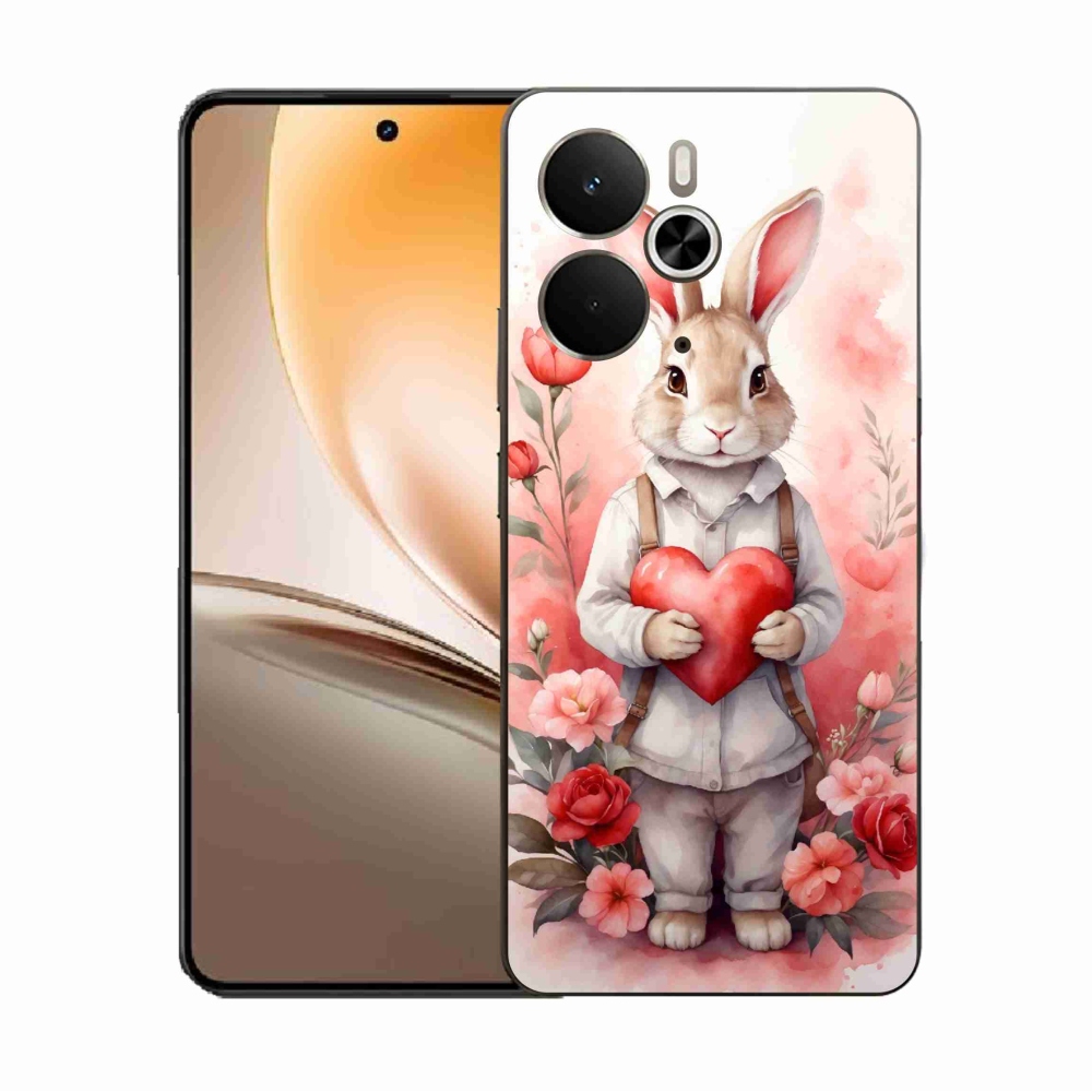 Gelový kryt mmCase na Realme 14 5G - zajíc se srdíčkem