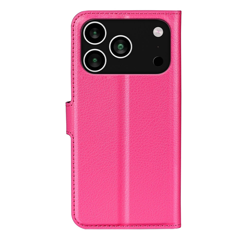 Litchi knížkové pouzdro na iPhone 17 Pro - rose