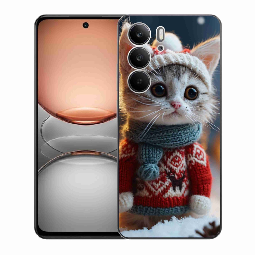Gelový kryt mmCase na Realme C75 - kotě ve svetru