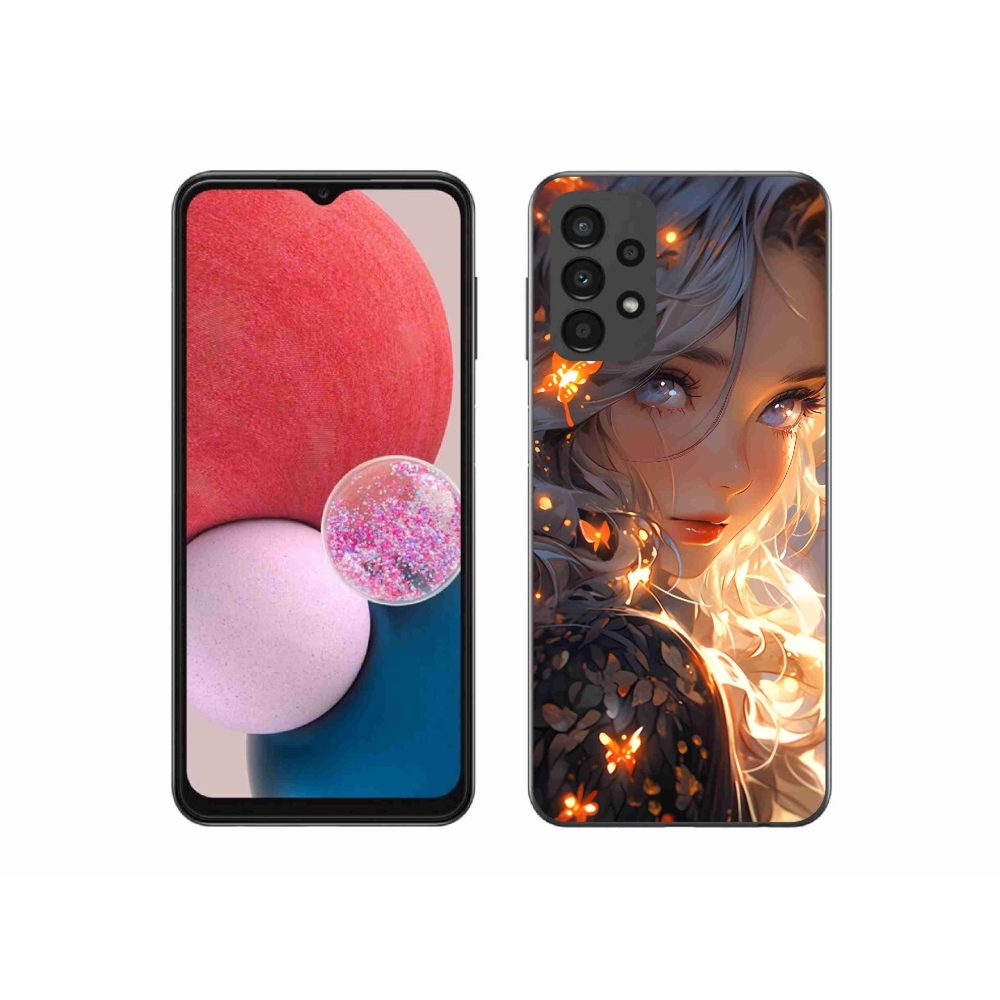 Gelový kryt mmCase na Samsung Galaxy A13 4G - dívka a motýli