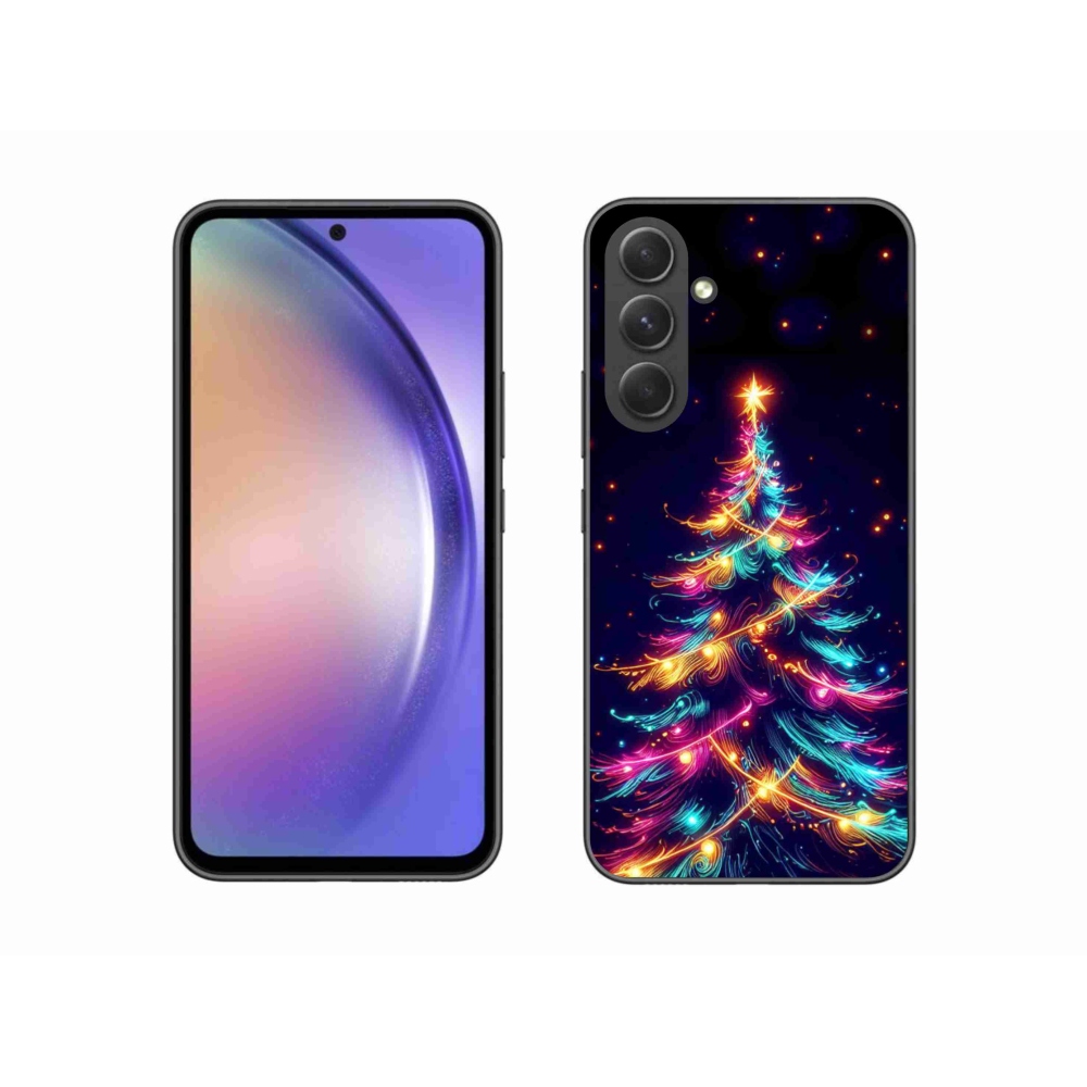 Gelový kryt mmCase na Samsung Galaxy A54 5G - neonový vánoční stromek