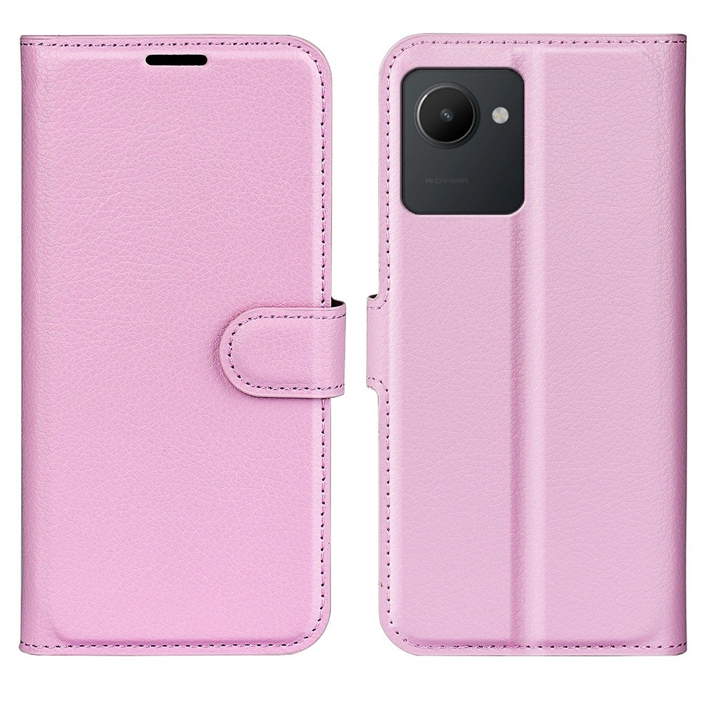 Litchi knížkové pouzdro na Realme C30 - růžové