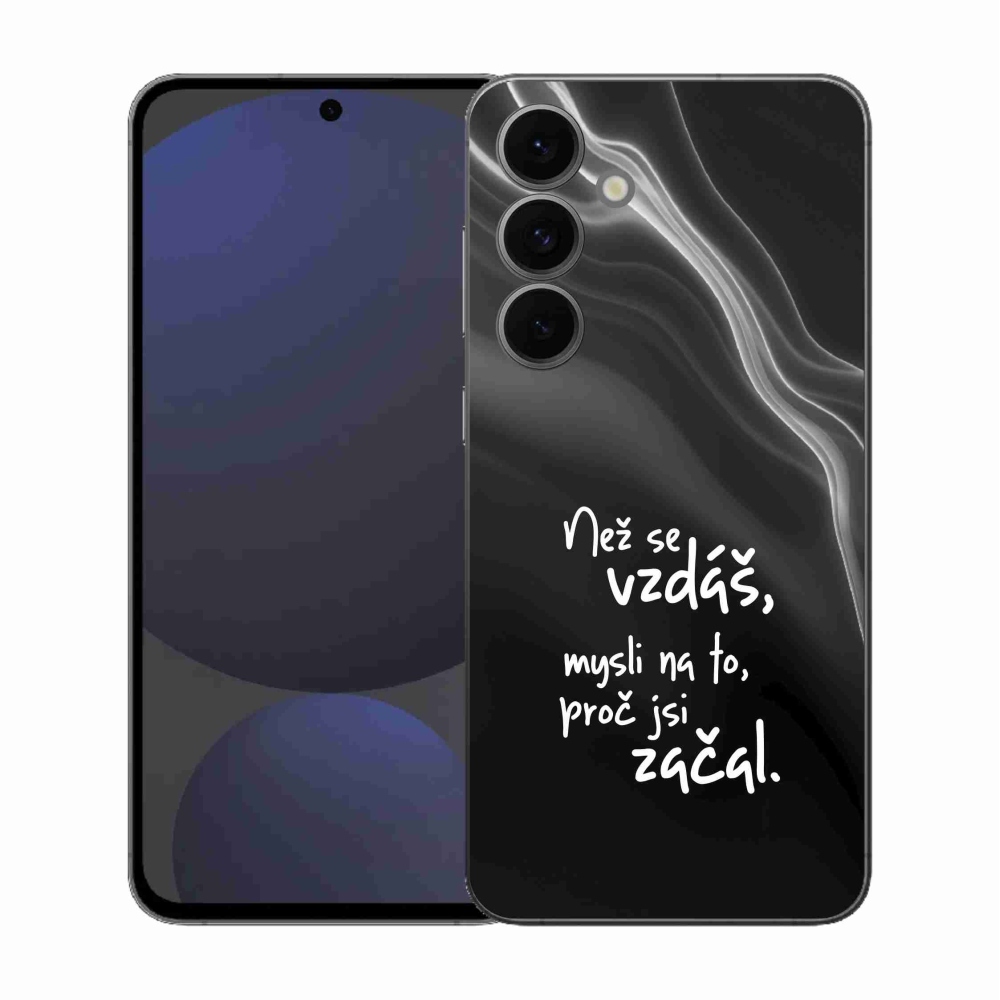 Gelový kryt mmCase na Samsung Galaxy S25 FE - citát 2 černé pozadí
