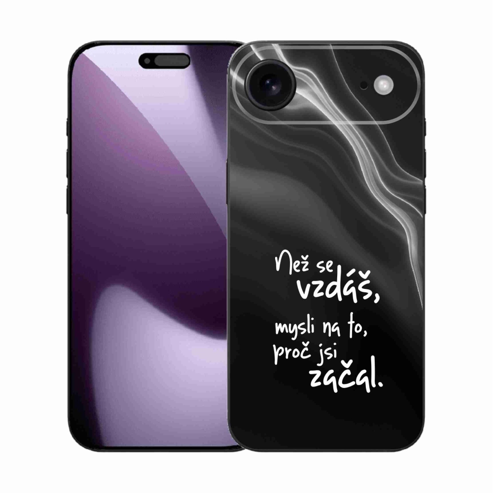 Gelový kryt mmCase na iPhone 17 Air - citát 2 černé pozadí