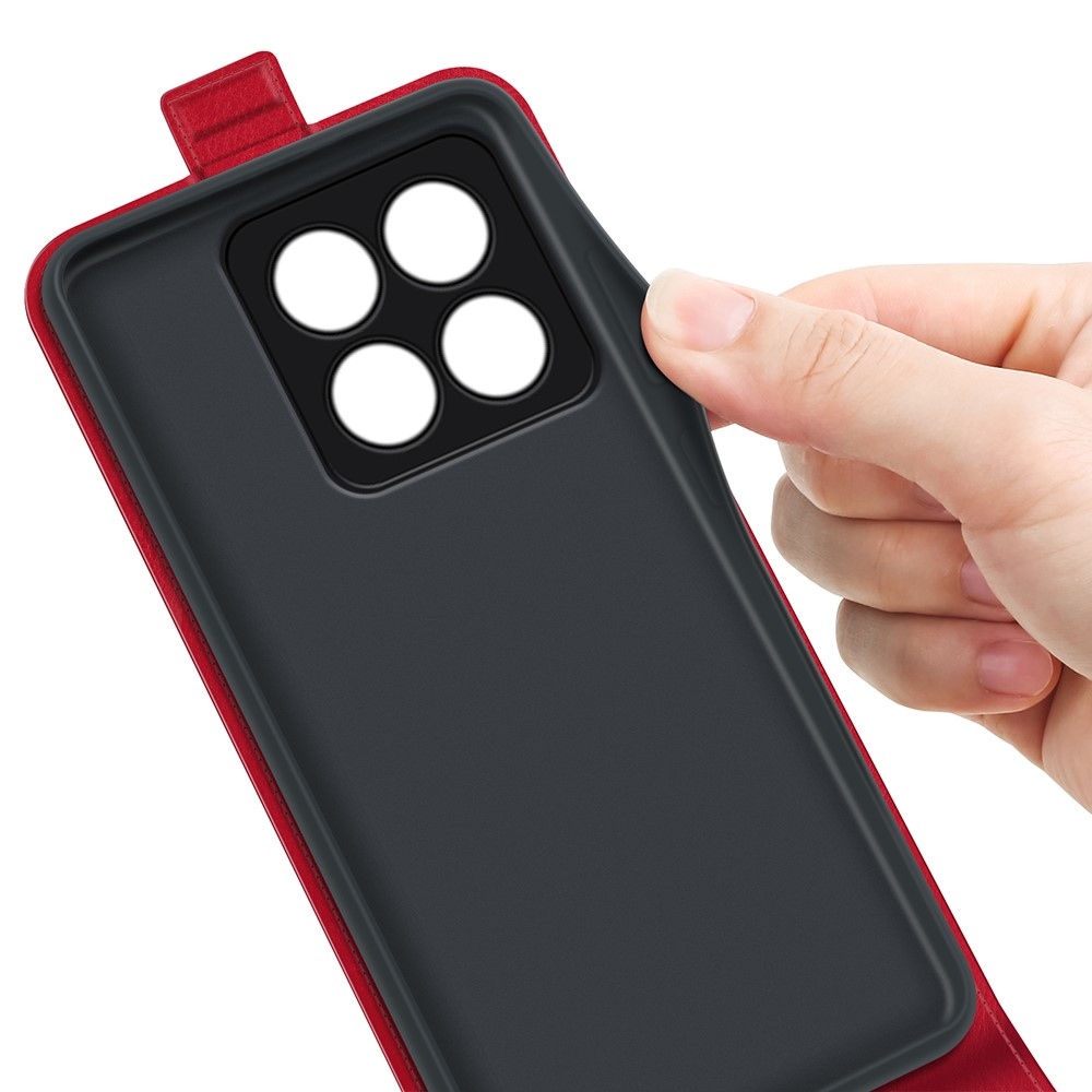 Vertical knížkové pouzdro na Xiaomi 14 Pro - červené