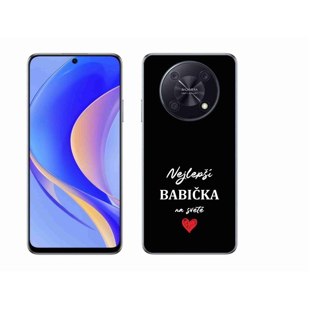 Gelový kryt mmCase na Huawei Nova Y90 - nejlepší babička 1 černé pozadí