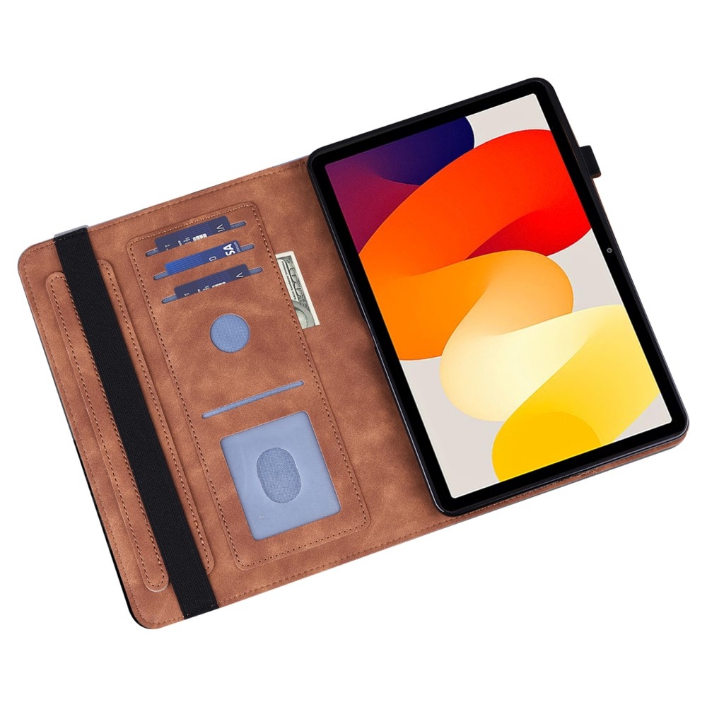 Flower zavírací pouzdro na Xiaomi Redmi Pad SE - hnědé