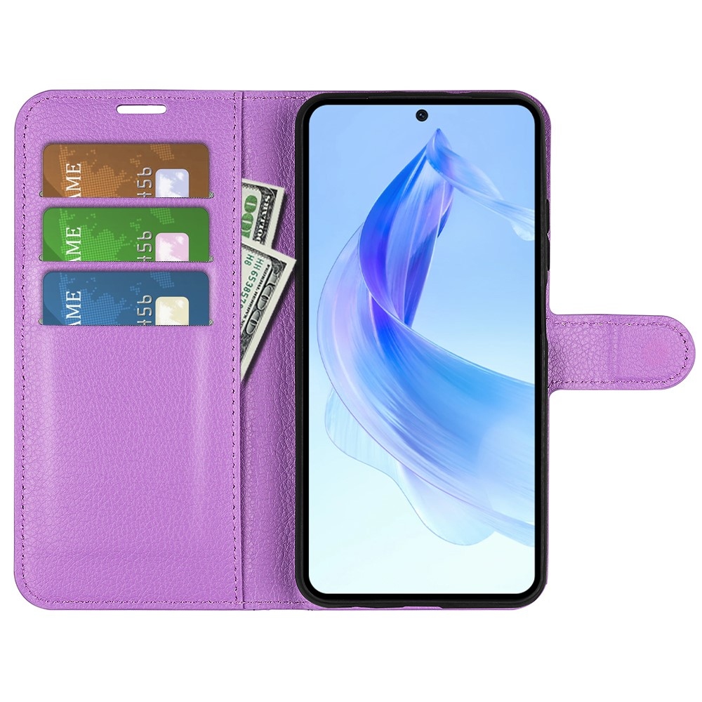 Litchi knížkové pouzdro na Honor 90 Lite - fialové