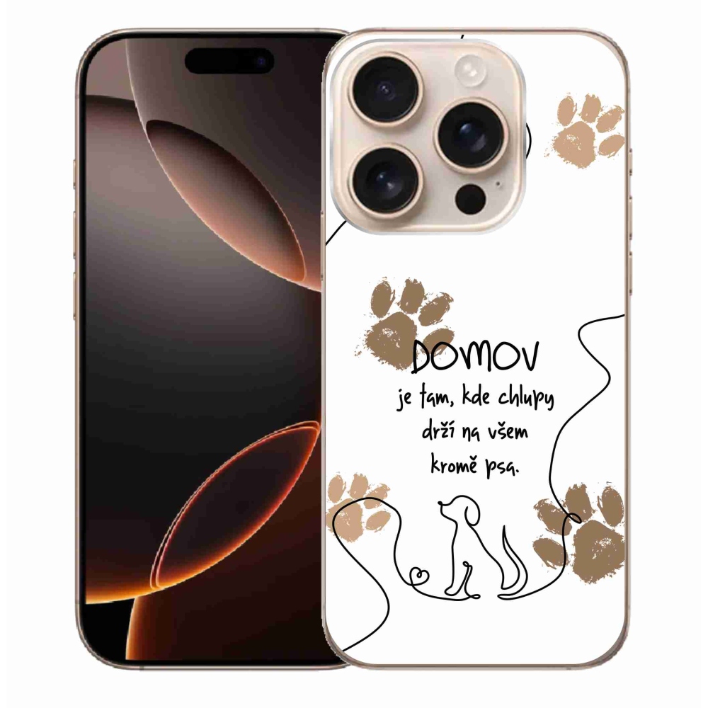 Gelový kryt mmCase na iPhone 16 Pro Max - psí motiv bílé pozadí