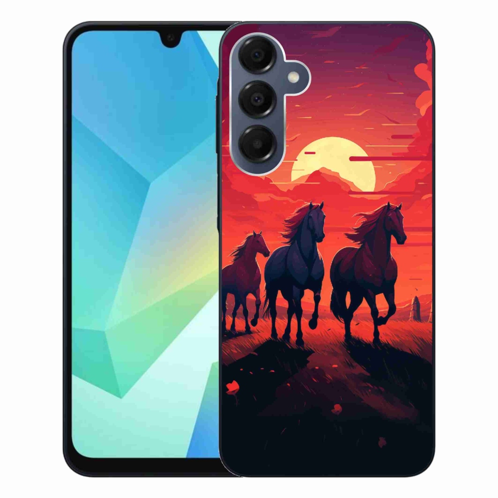 Gelový kryt mmCase na Samsung Galaxy A16 4G/5G - koně a západ slunce