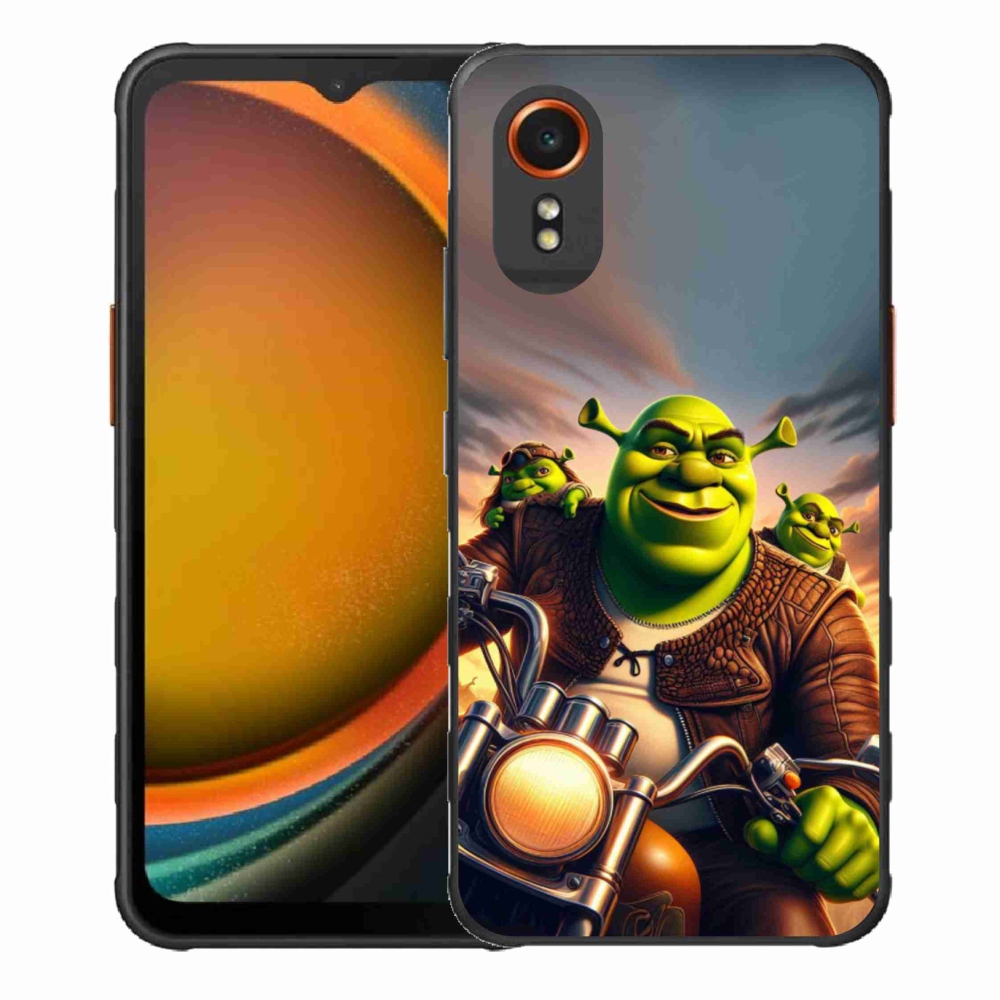 Gelový kryt mmCase na Samsung Galaxy Xcover 7 - shrek na motorce