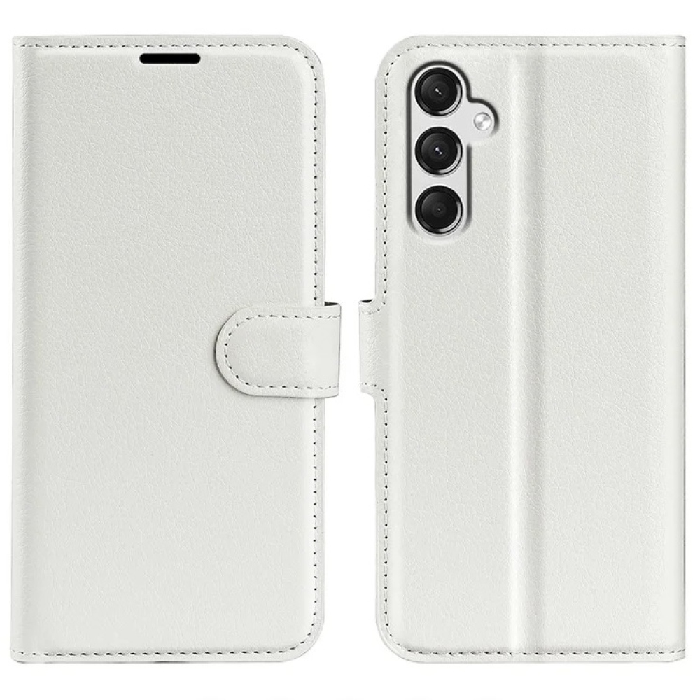Litchi knížkové pouzdro na Samsung Galaxy A25 5G - bílé