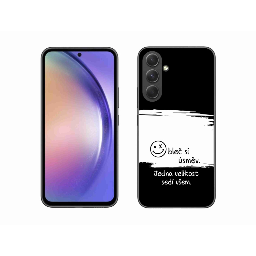 Gelový kryt mmCase na Samsung Galaxy A54 5G - vtipný text 8 bíločerné pozadí