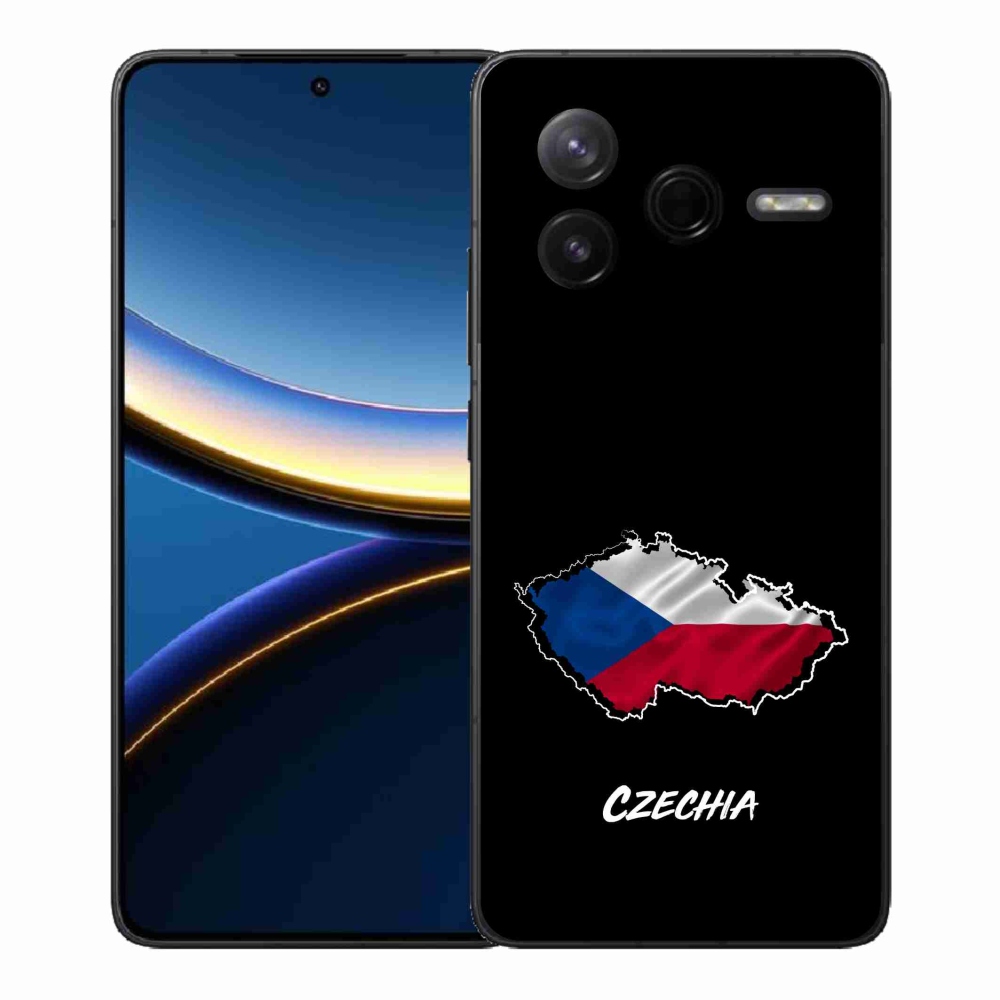 Gelový kryt mmCase na Xiaomi Poco F7 Pro - Czechia černé pozadí