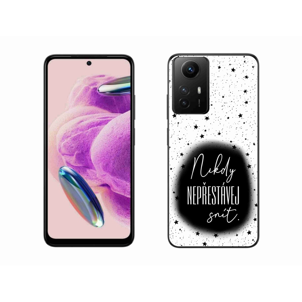 Gelový kryt mmCase na Xiaomi Redmi Note 12S - citát 1 černobílé pozadí