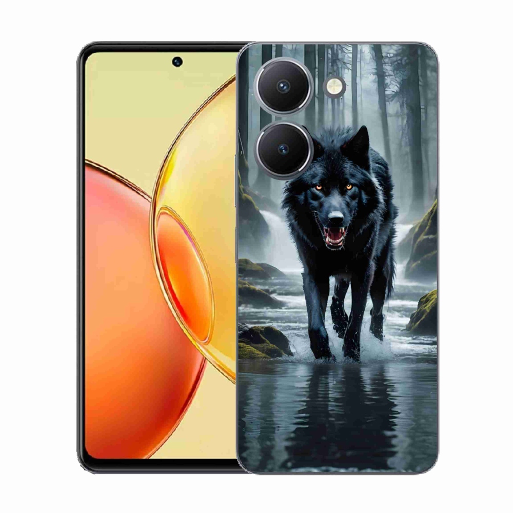 Gelový kryt mmCase na Vivo Y36 - černý vlk