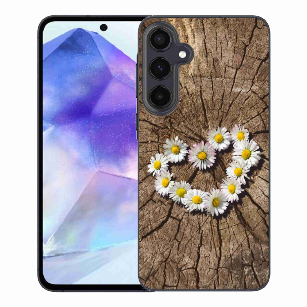 Gelový kryt mmCase na Samsung Galaxy A55 5G - srdce z kopretin