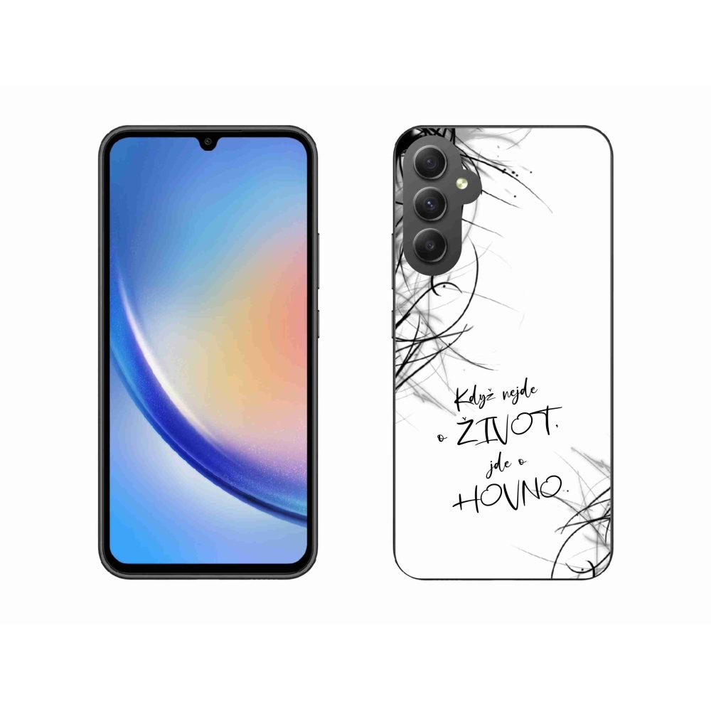 Gelový kryt mmCase na Samsung Galaxy A34 5G - vtipný text 16 bílé pozadí