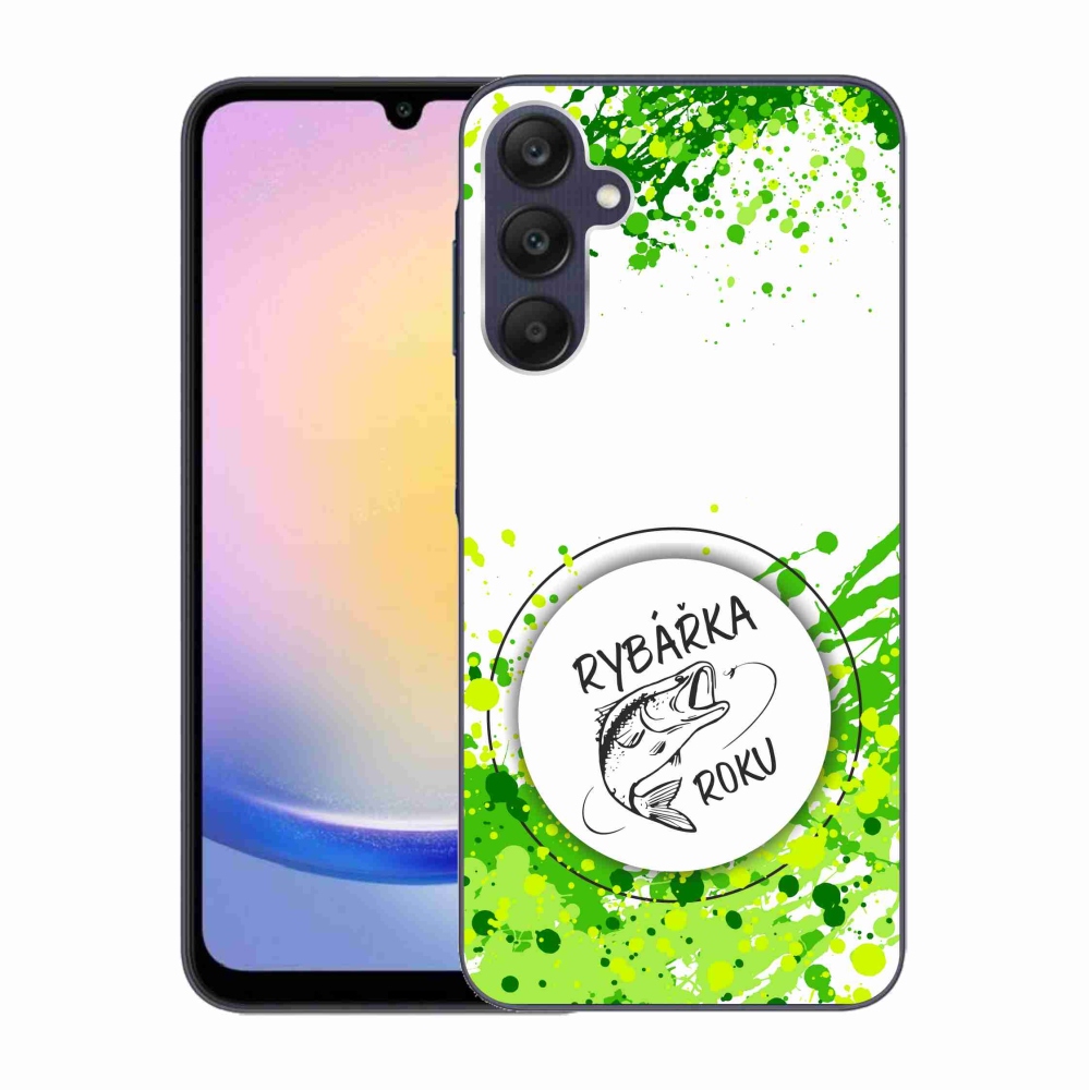Gelový kryt mmCase na Samsung Galaxy A25 5G - rybářka roku bílé pozadí
